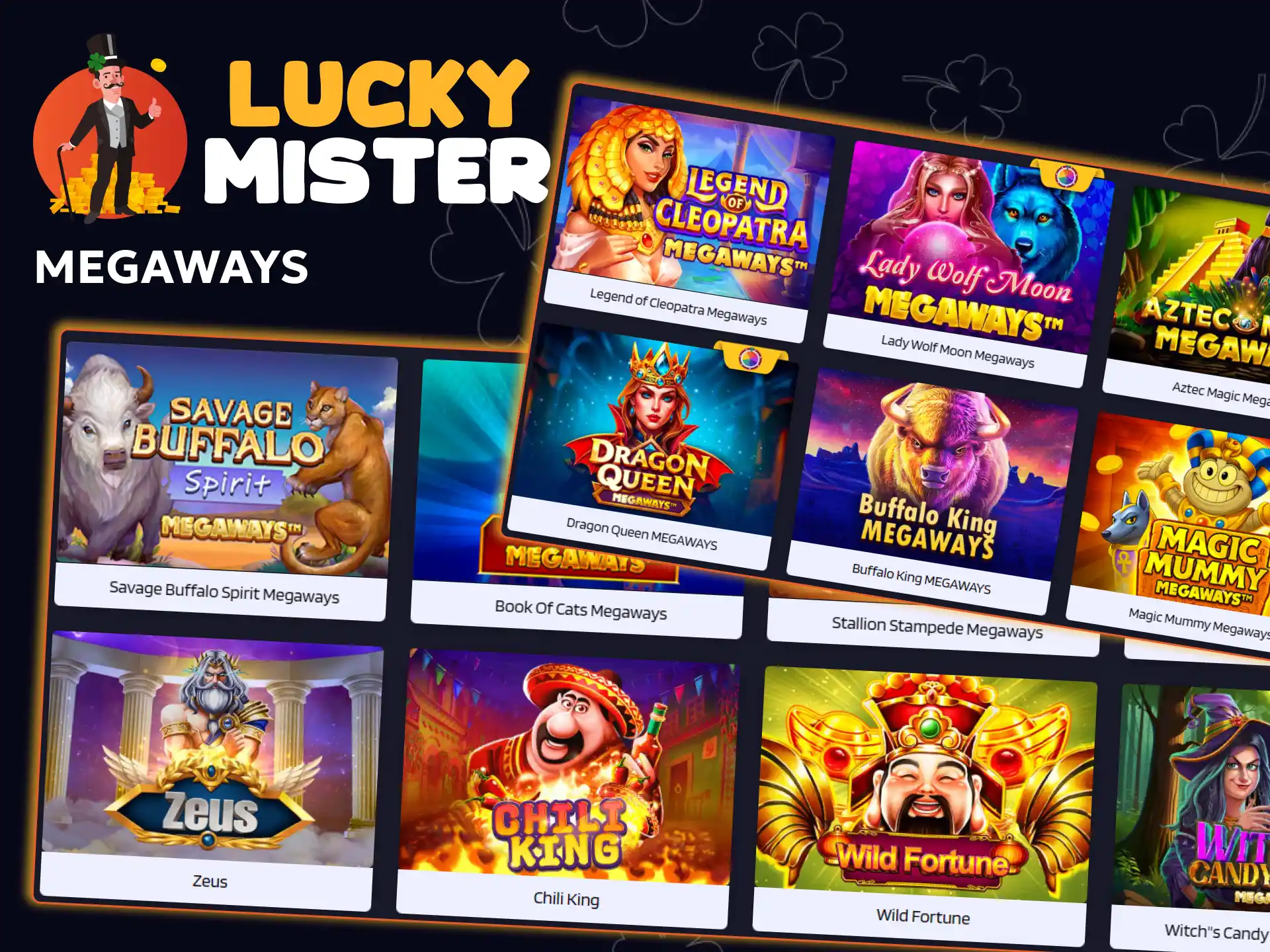 Play Megaways casino games on the Lucky Mister platform.