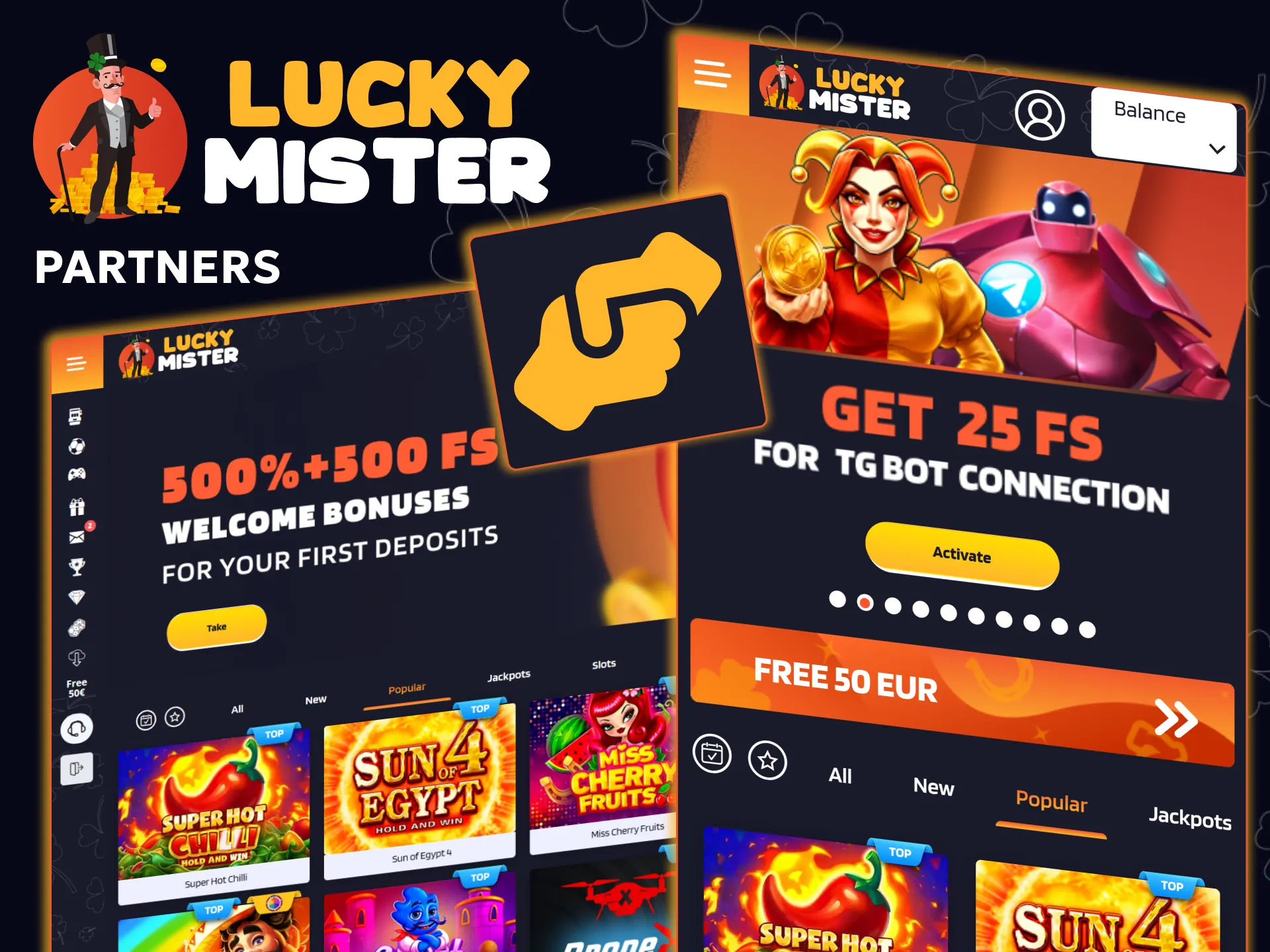 Learn more about Lucky Mister's partners and ambassadors.