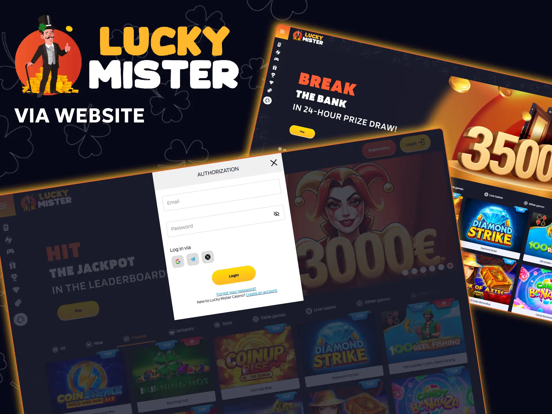 It is easy to log in to your Lucky Mister account from any browser.
